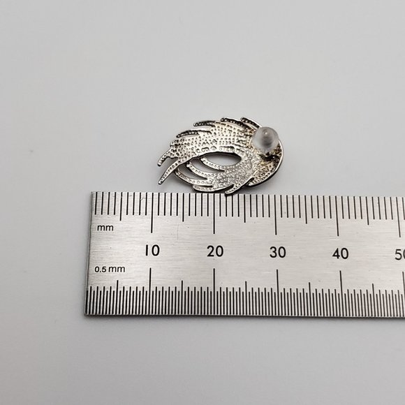 925 Sterling Silver CCO 12k Gold Leaf Accent Angel Wing Earrings - Picture 5 of 6